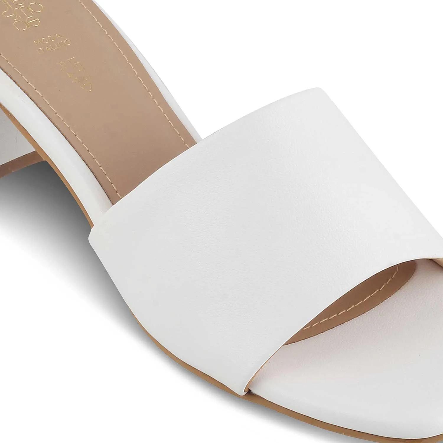 The Bariz White Women's Casual Block Heel Sandals Tresmode