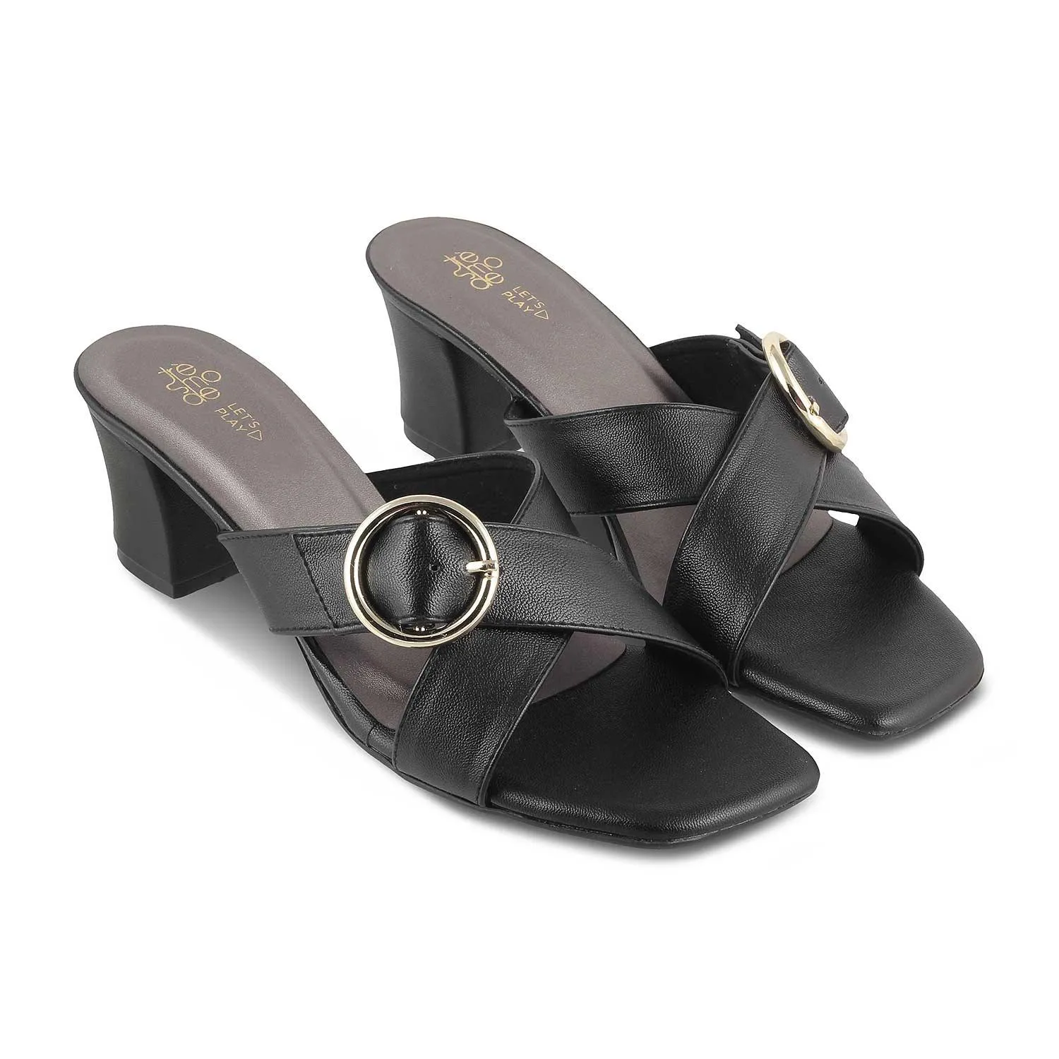 The Glide Black Women's Dress Block Heel Sandals Tresmode