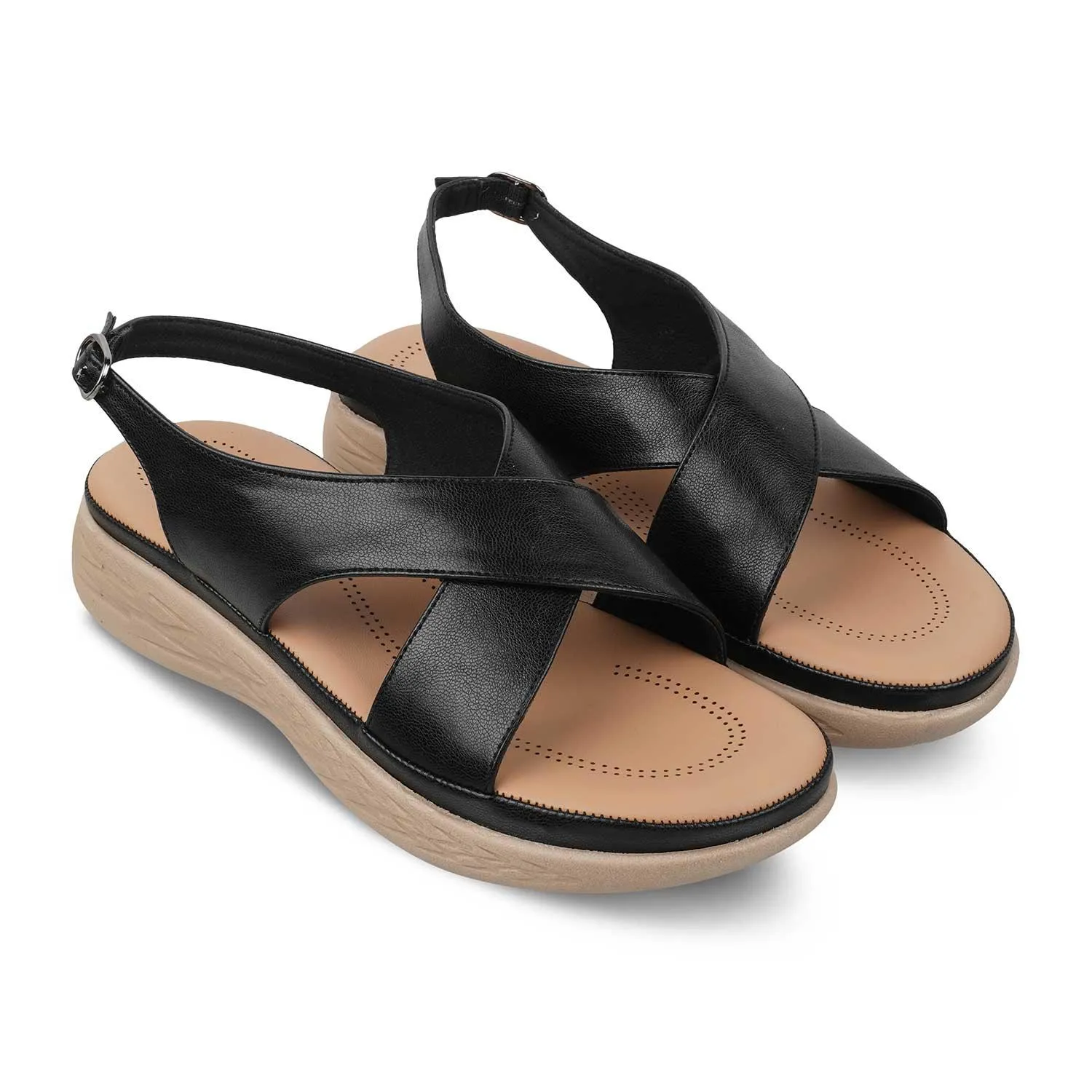 The Havit Black Women's Casual Wedge Sandals Tresmode