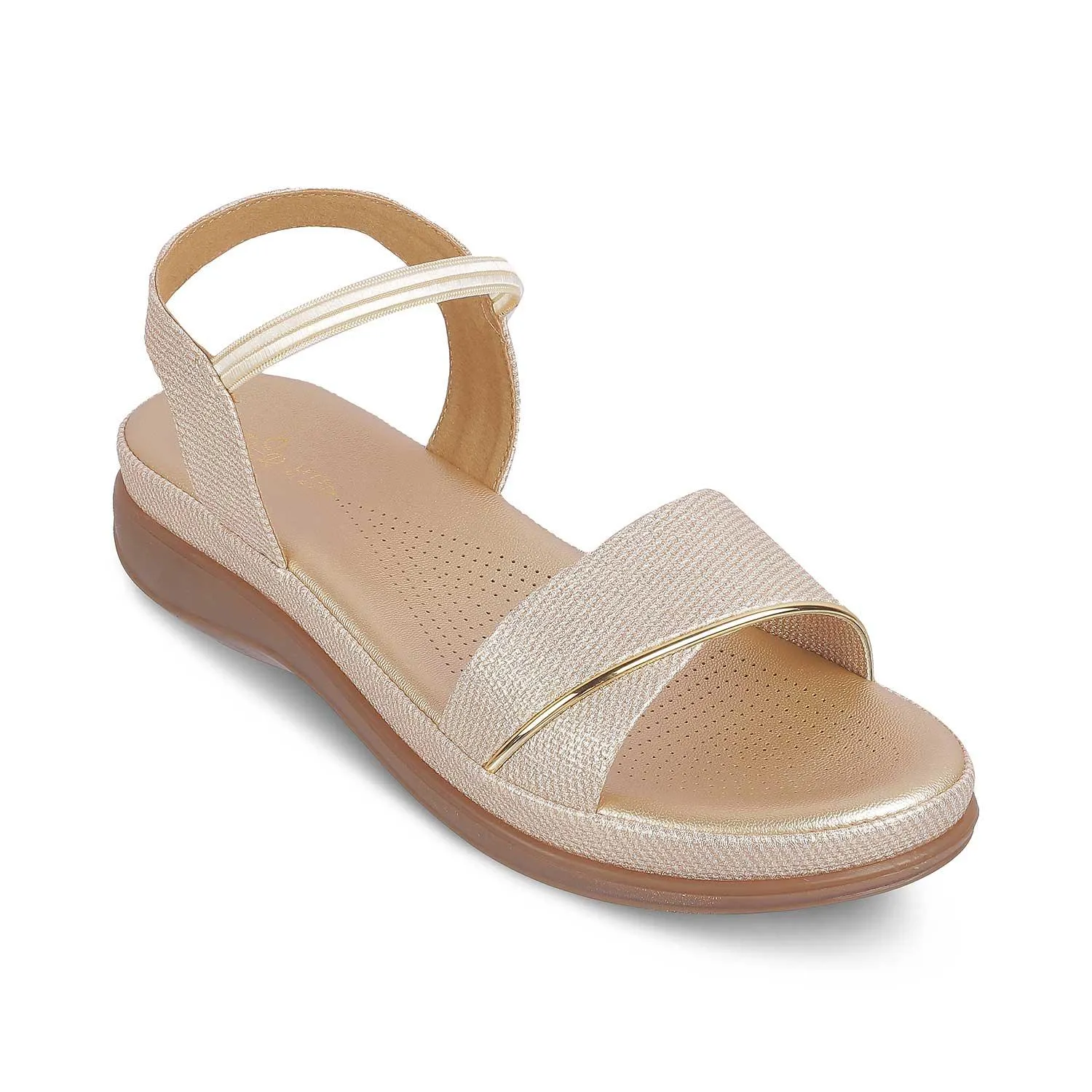 The Linz Gold Women's Casual Wedge Sandals Tresmode