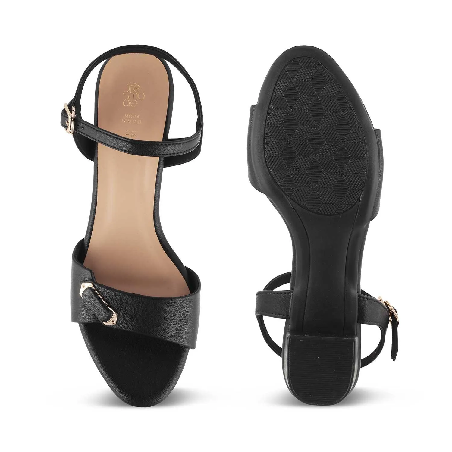 The Maui Black Women's Dress Block Heel Sandals Tresmode