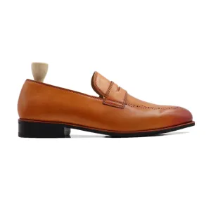 Tigo - Men's Orange Tan Calf Leather Loafer