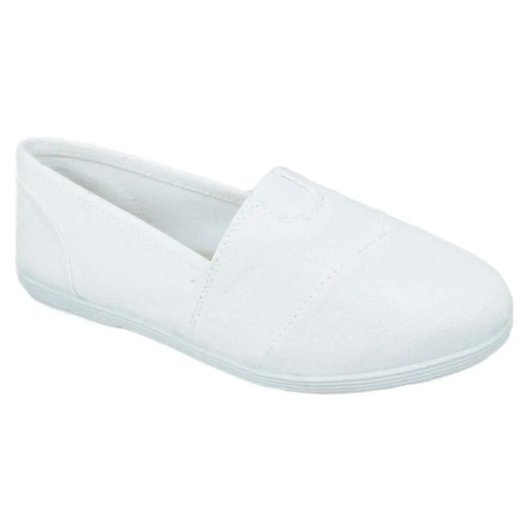 White Canvas Slip-On Shoes