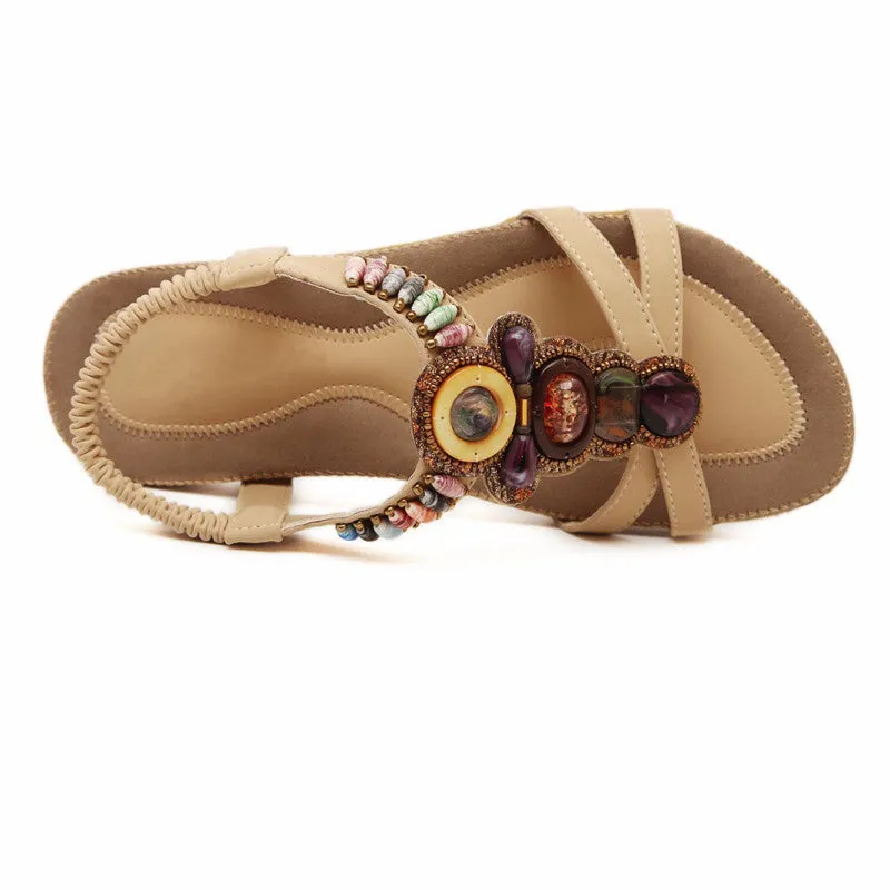 Women's Bohemian Style Designer Beaded Summer Beach Sandals