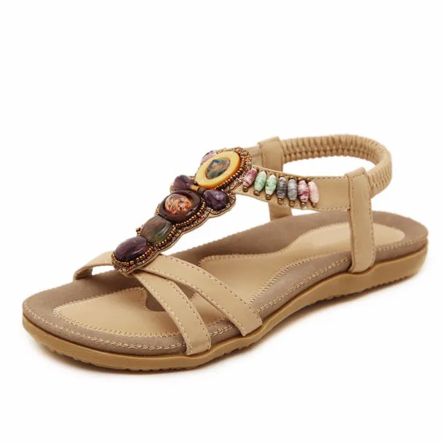 Women's Bohemian Style Designer Beaded Summer Beach Sandals