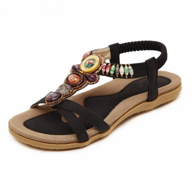 Women's Bohemian Style Designer Beaded Summer Beach Sandals