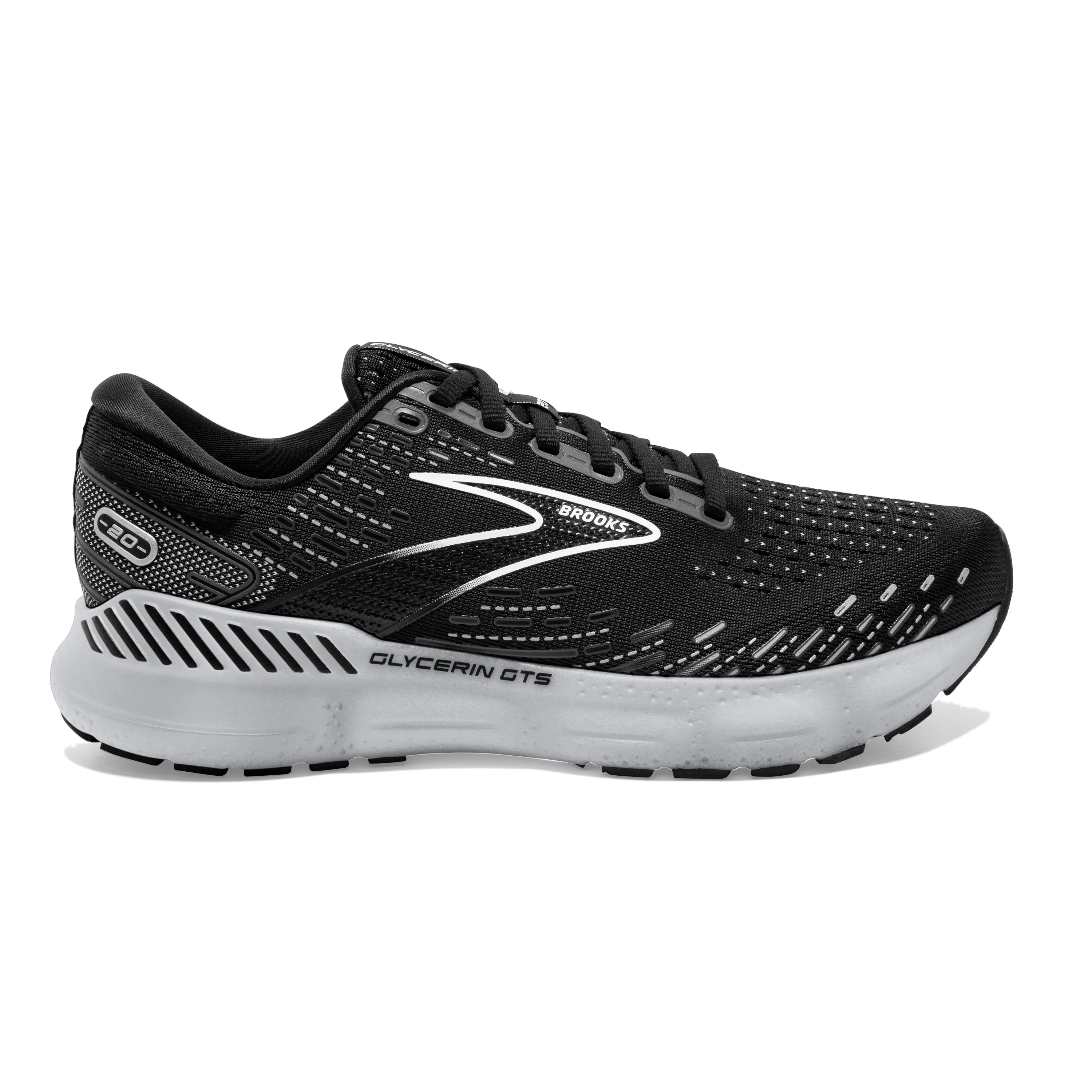 Women's Brooks Glycerin GTS 20 Color: Black/White/Alloy