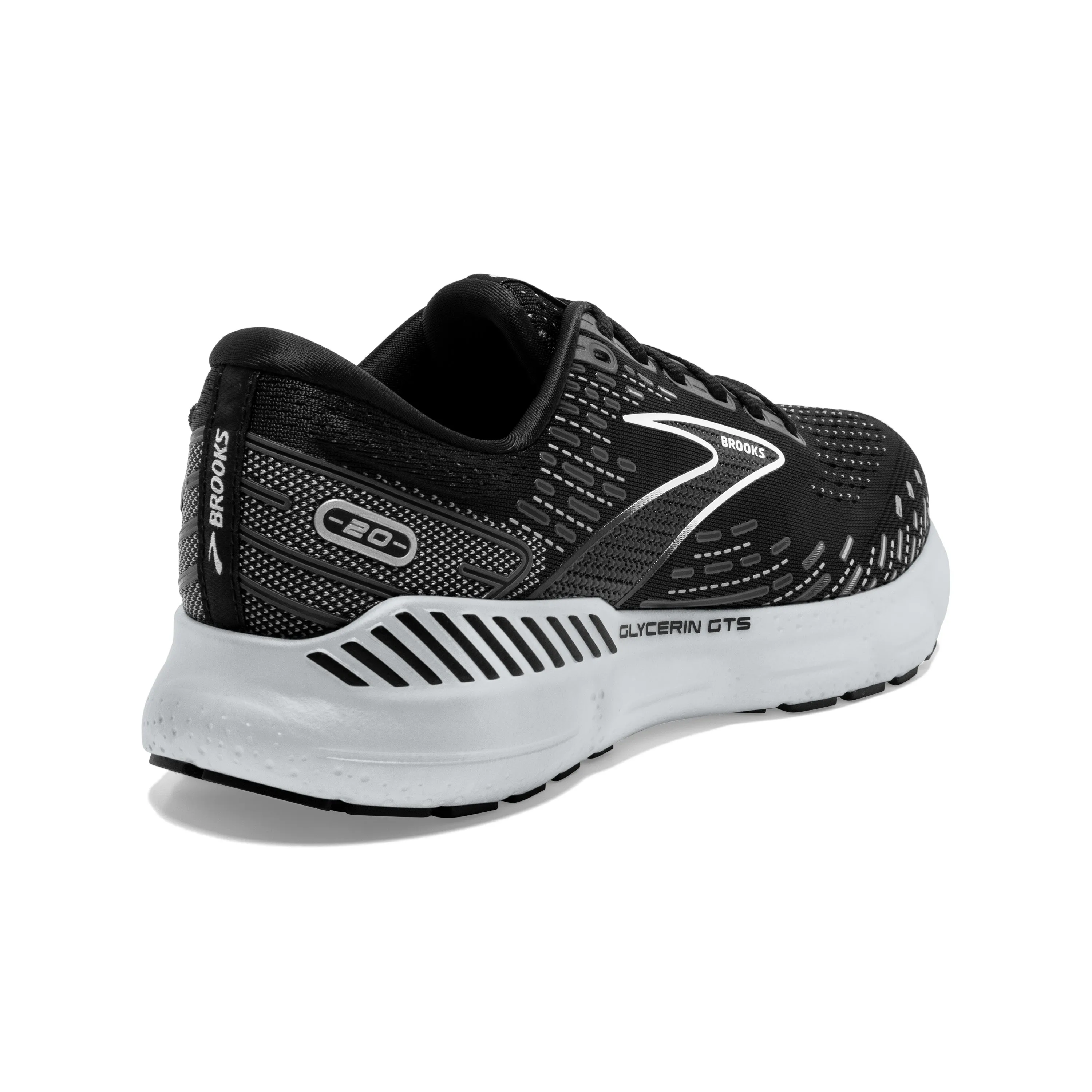 Women's Brooks Glycerin GTS 20 Color: Black/White/Alloy