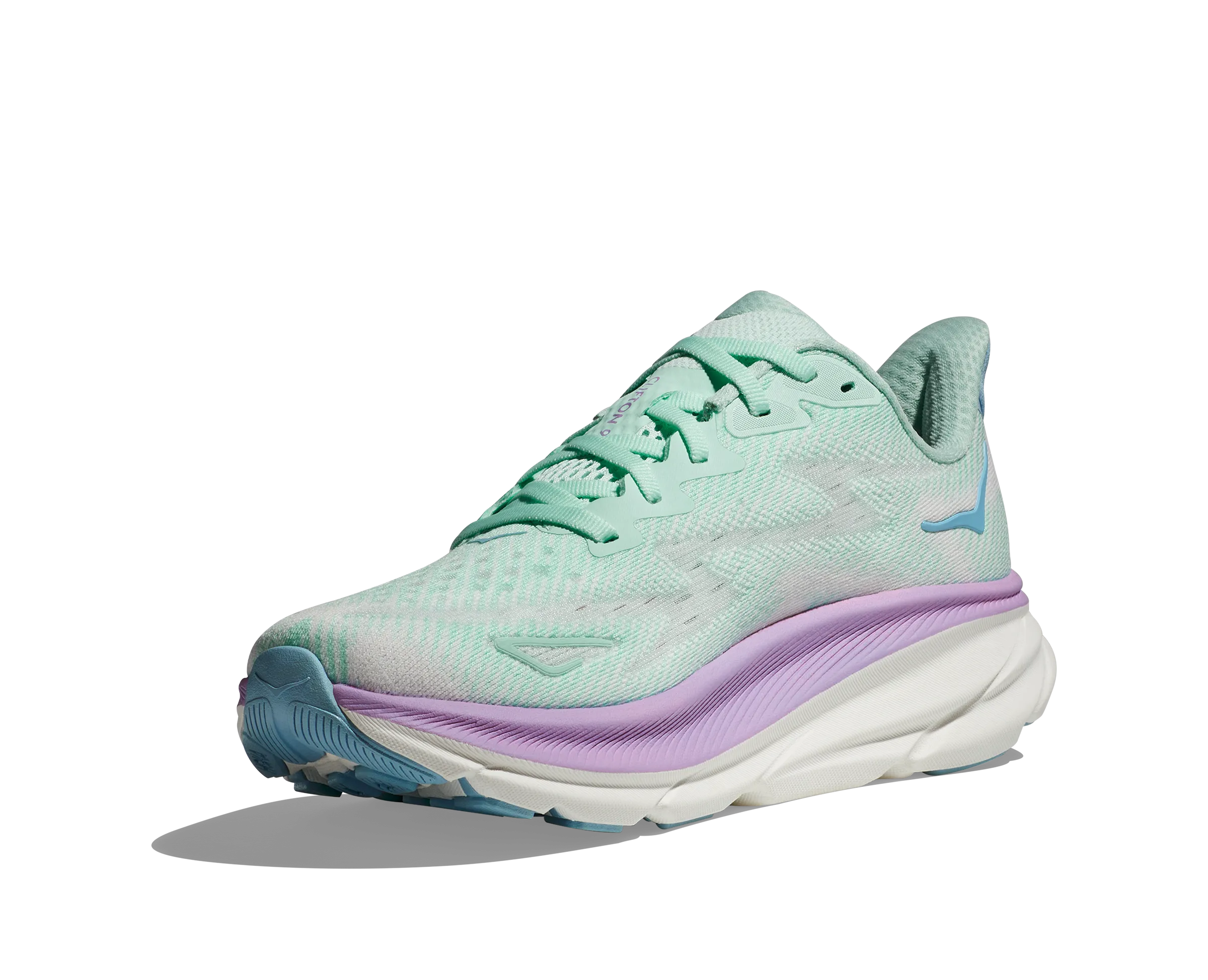 Women's Hoka Clifton 9 Color: Sunlit Ocean/Lilac Mist